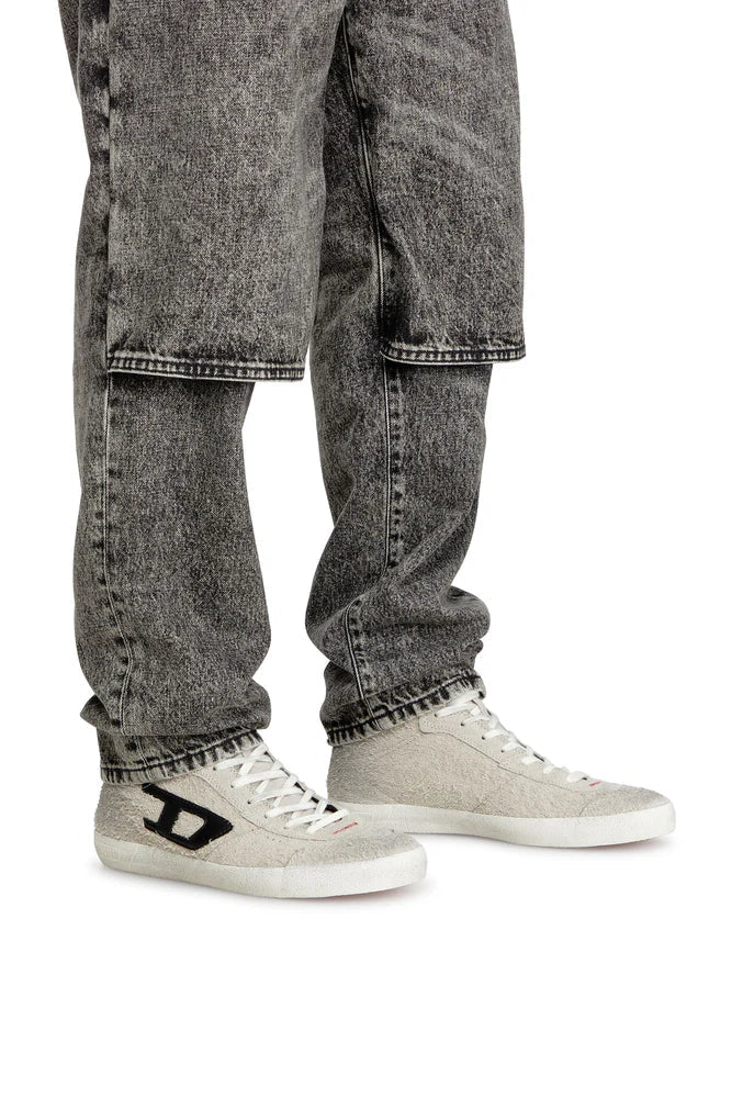 S-Leroji-High-top sneakers in hairy suede