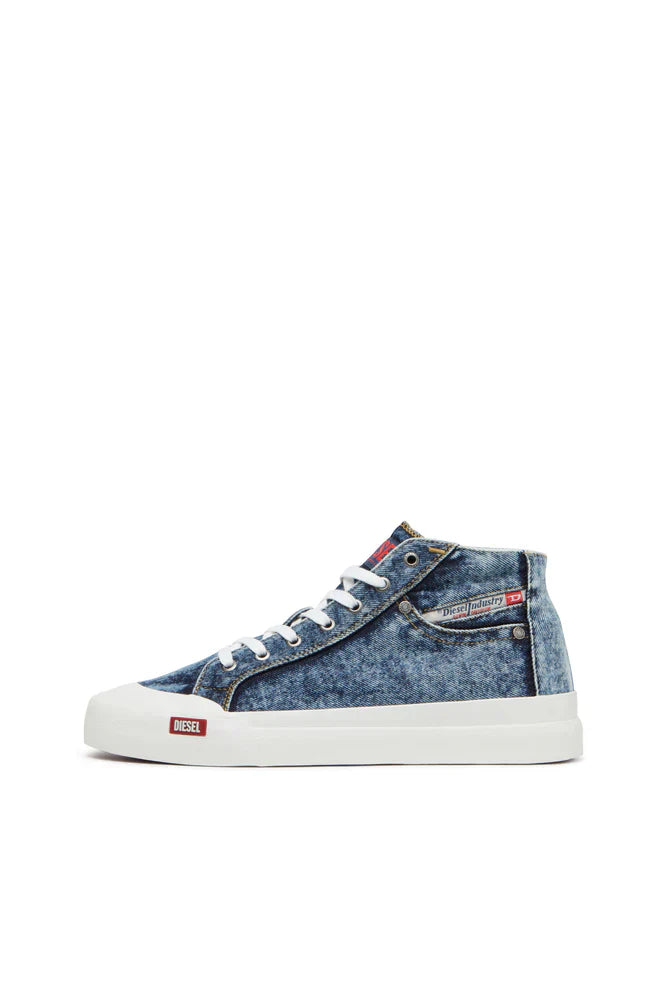 S-Athos-High-top denim sneakers with pocket detail