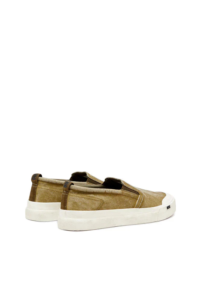 S-Athos-Canvas slip-on sneakers with D embroidery