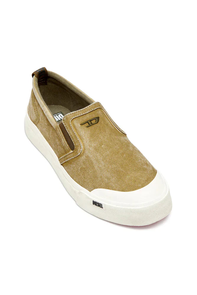 S-Athos-Canvas slip-on sneakers with D embroidery