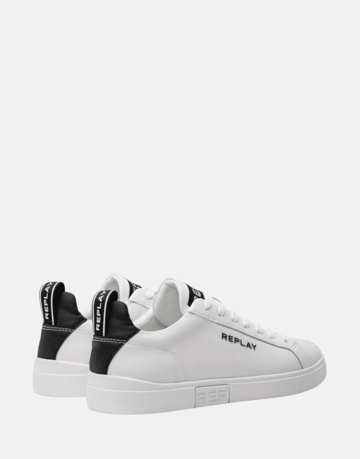 Replay Polys Logo White Black Sneakers