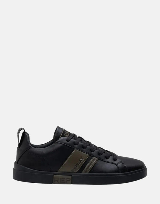 Replay Poly Stripes 2 Black/Mil Green Sneakers
