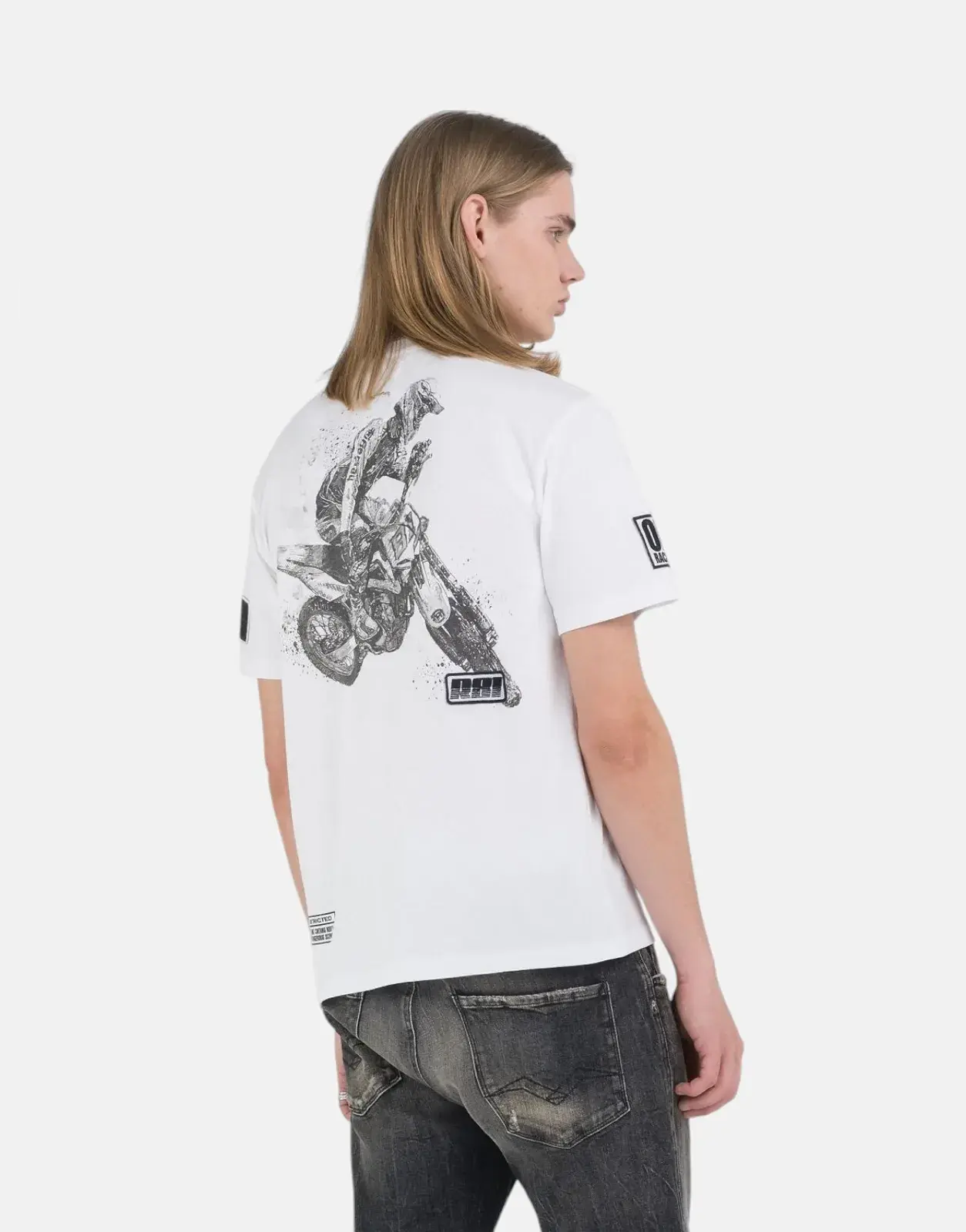 Replay Ride Hard Badges T-Shirt White