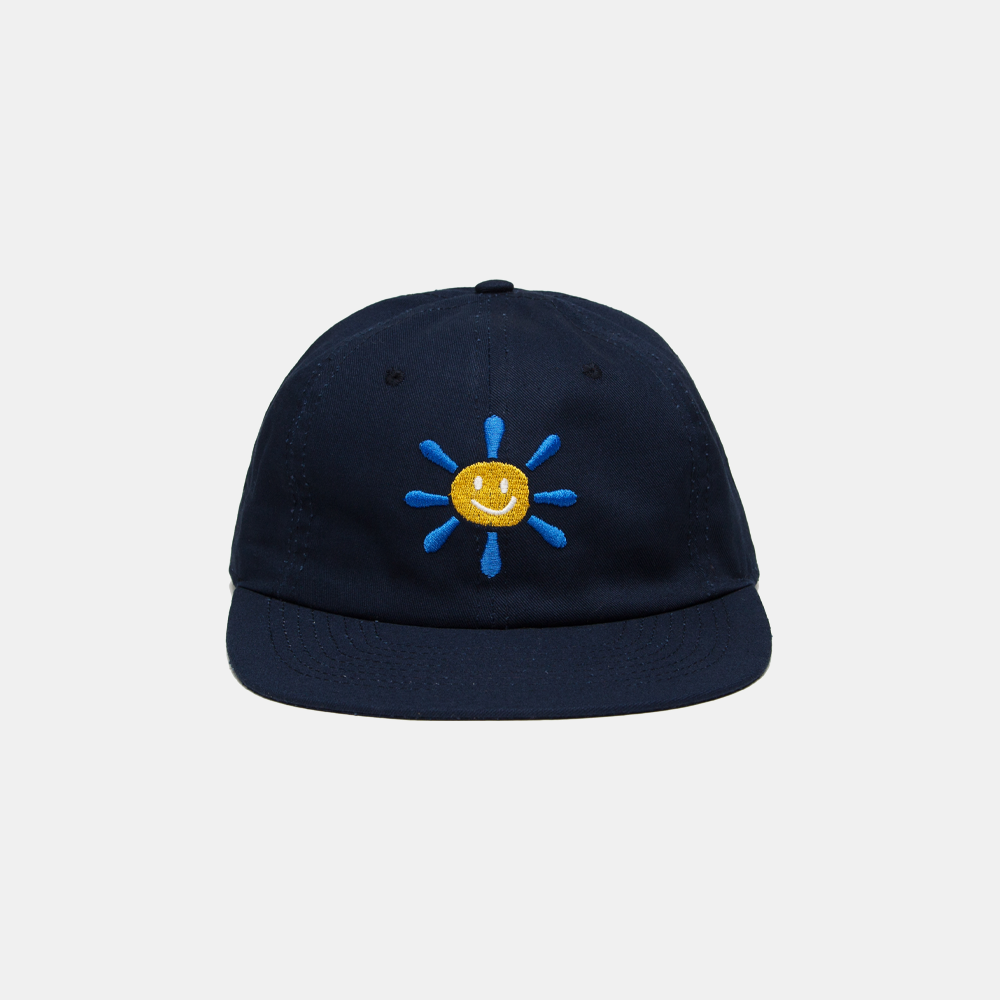 6 Panel Navy Happy Sun Print