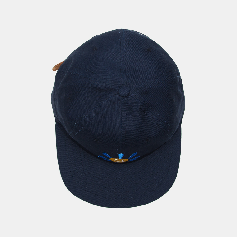 6 Panel Navy Happy Sun Print