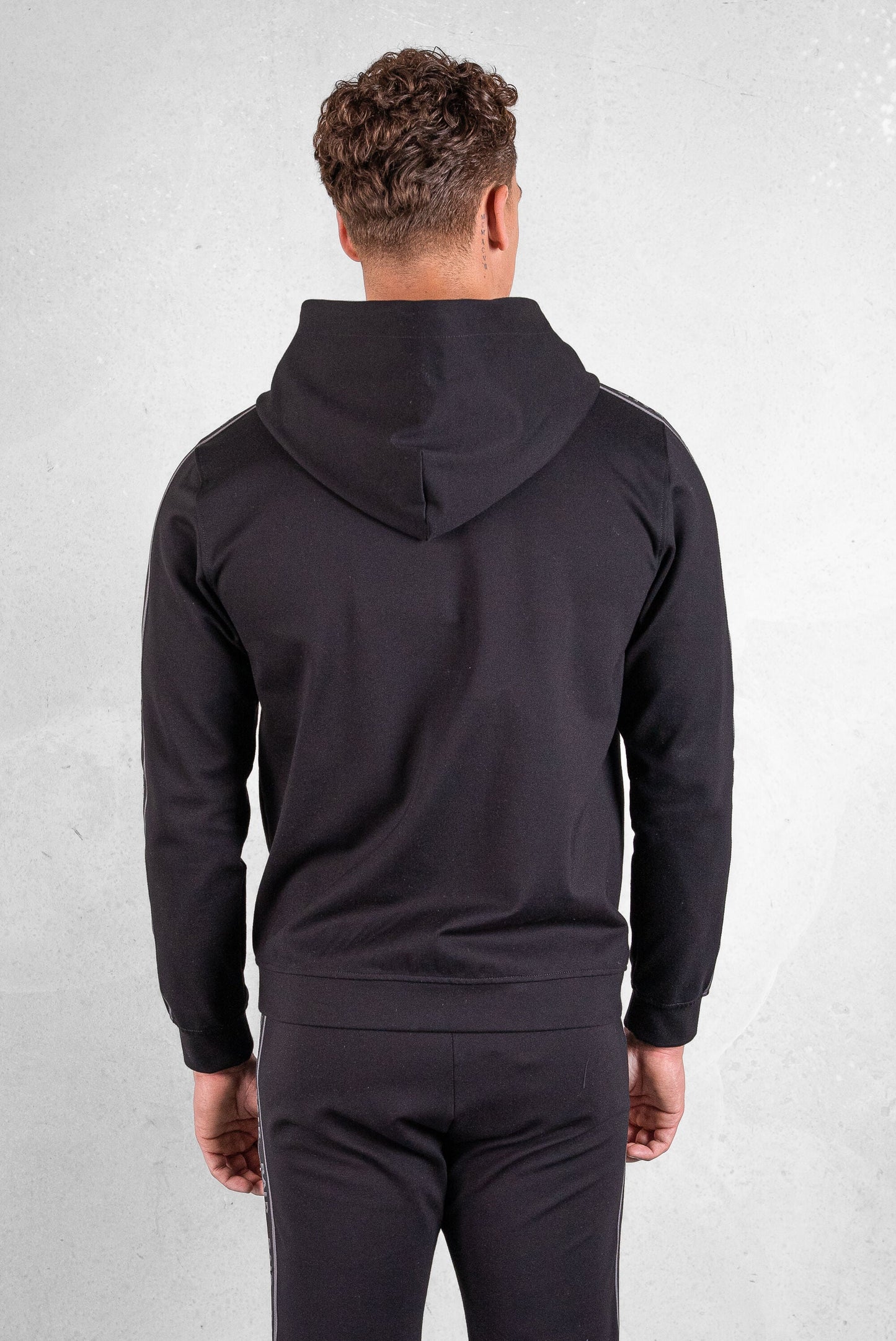 BALR Q-Tape Zip Through Hoodie Jet Black