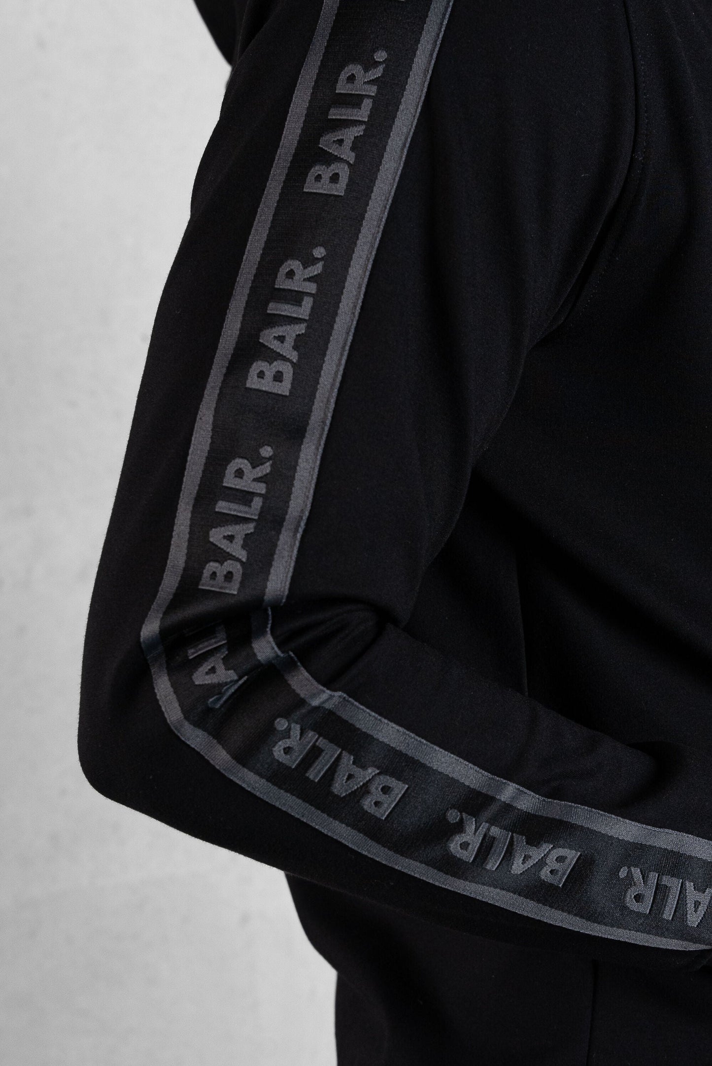 BALR Q-Tape Zip Through Hoodie Jet Black