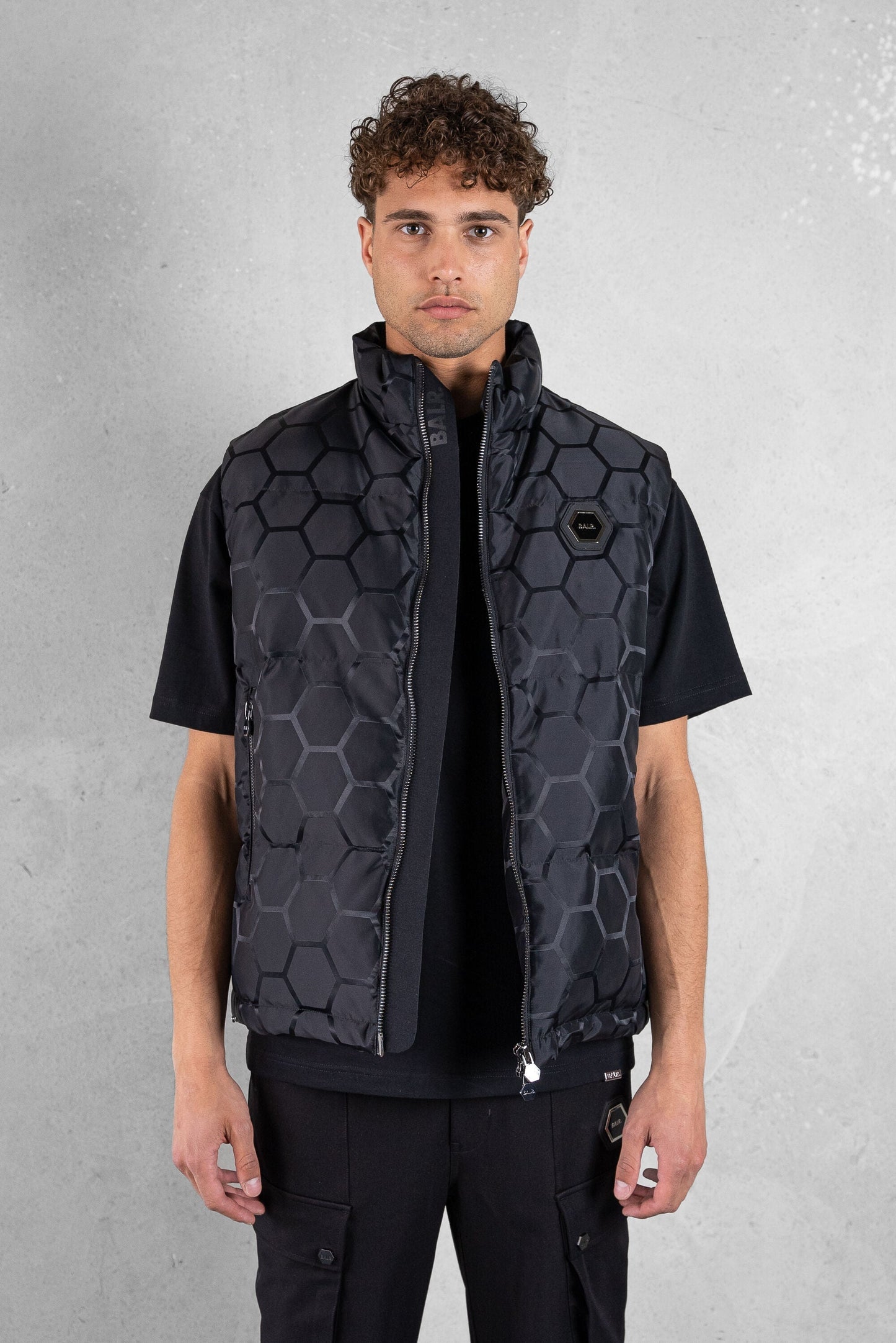 BALR Miles Straight Jacquard Bodywarmer Jet Black