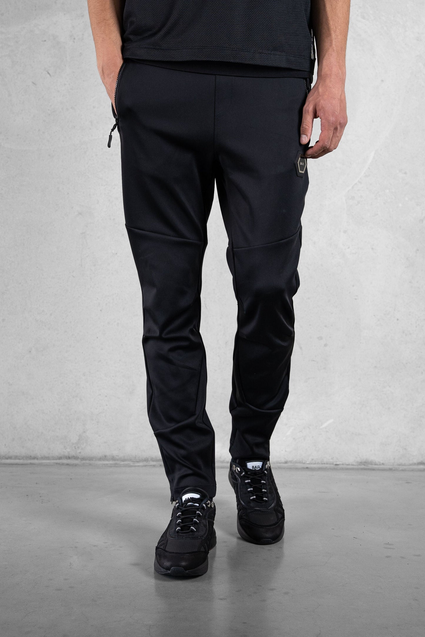 BALR Slim Tech Zip Track Pants Jet Black