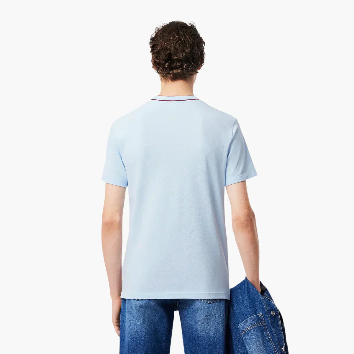 Stretch Piqué Stripe Collar T-Shirt