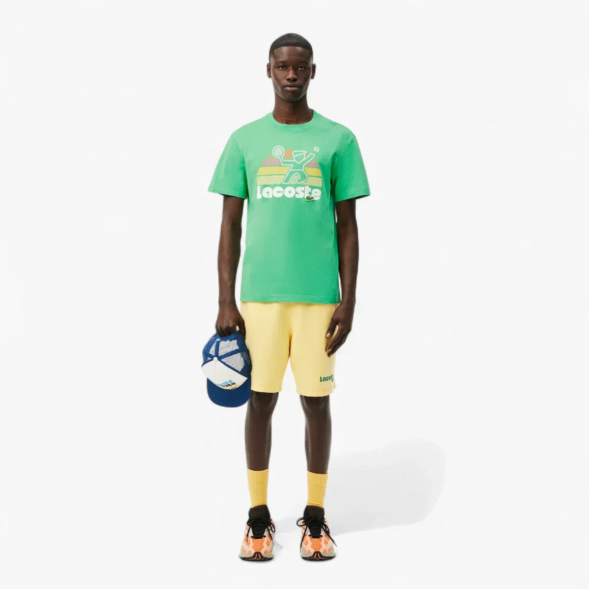 Washed Effect Tennis Print T-Shirt