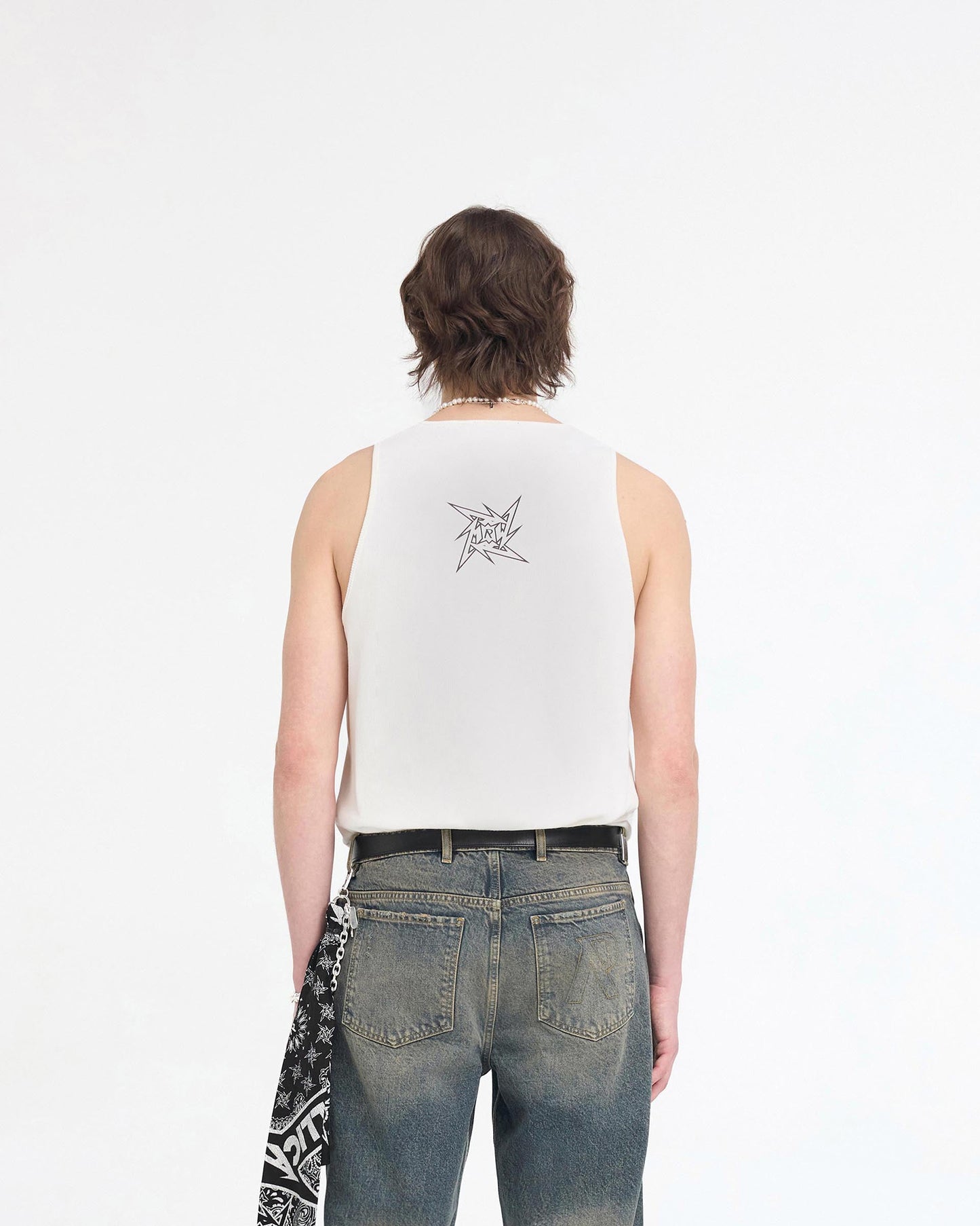 Represent X Metallica Local Crew Vest - Flat White