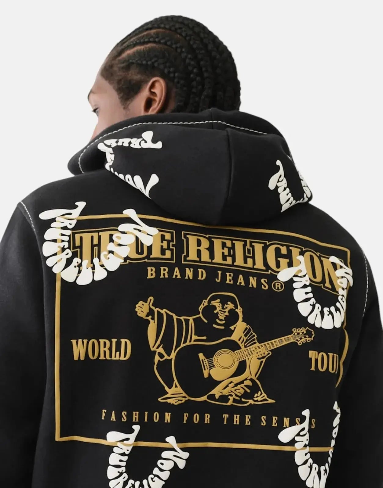 True Religion Allover Puff Hooded Sweatshirt