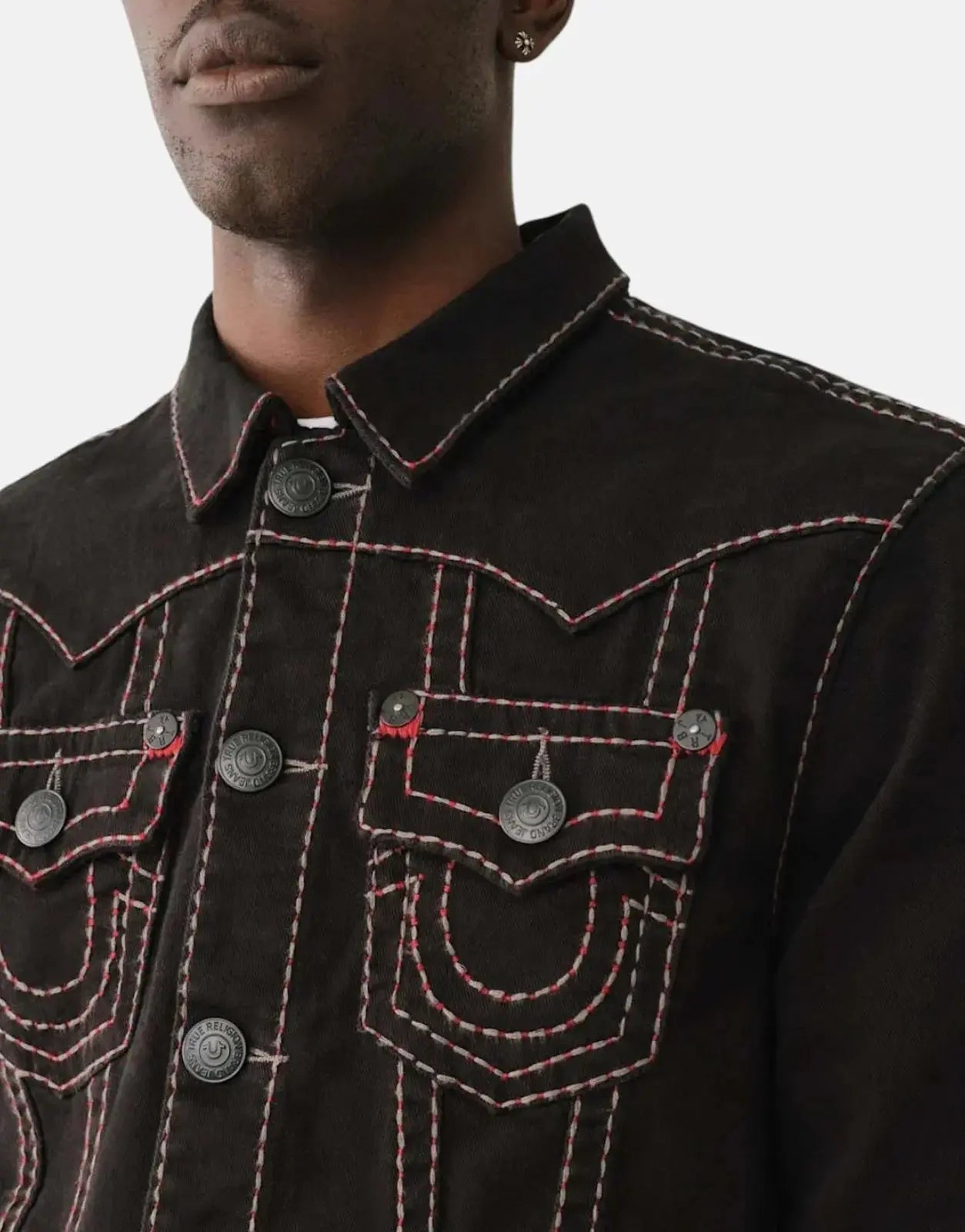 True Religion Jimmy Pikstitch Black Jacket