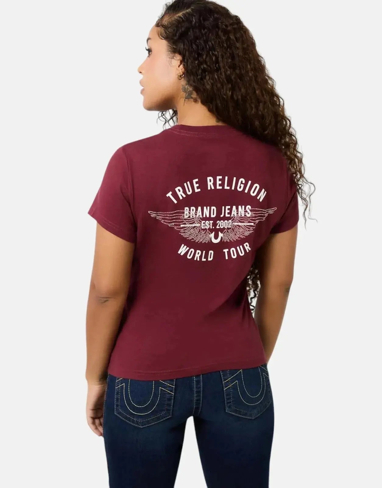 True Religion Retro Crystal Wing Red T-Shirt
