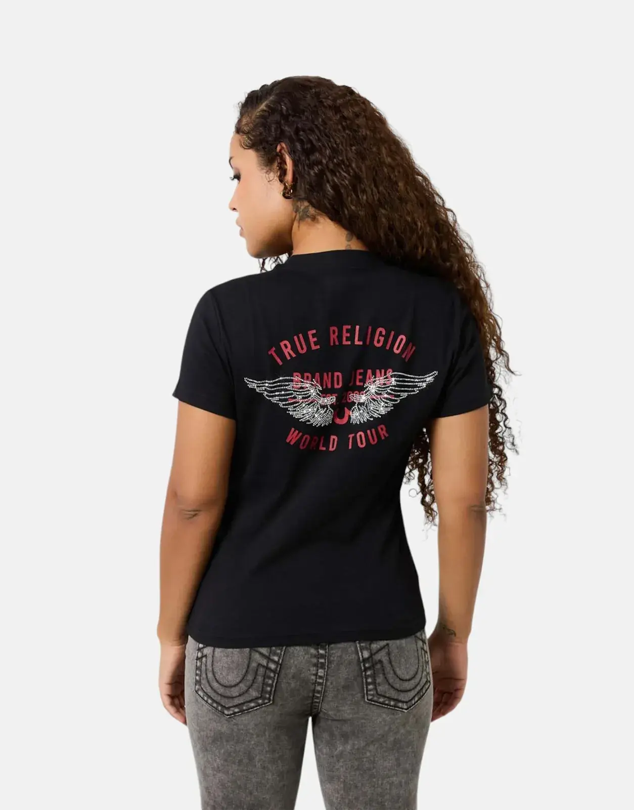 True Religion Retro Crystal Wing T-Shirt Black