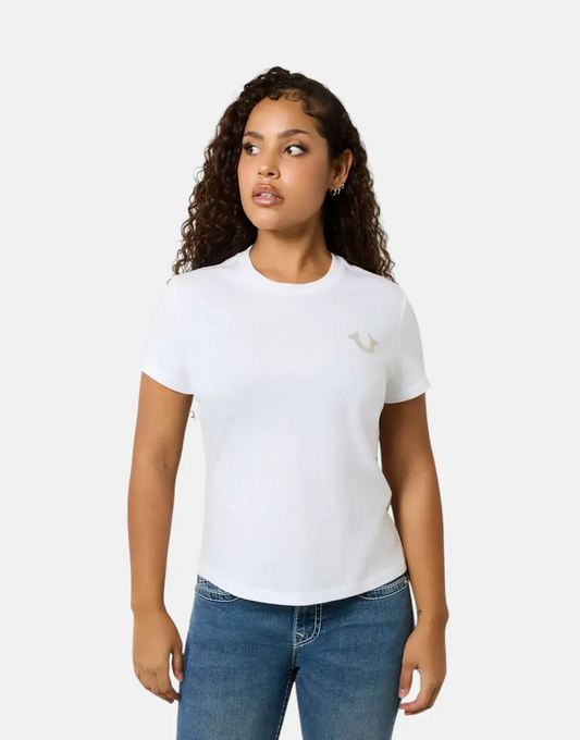 True Religion Retro Crystal Wing White T-Shirt