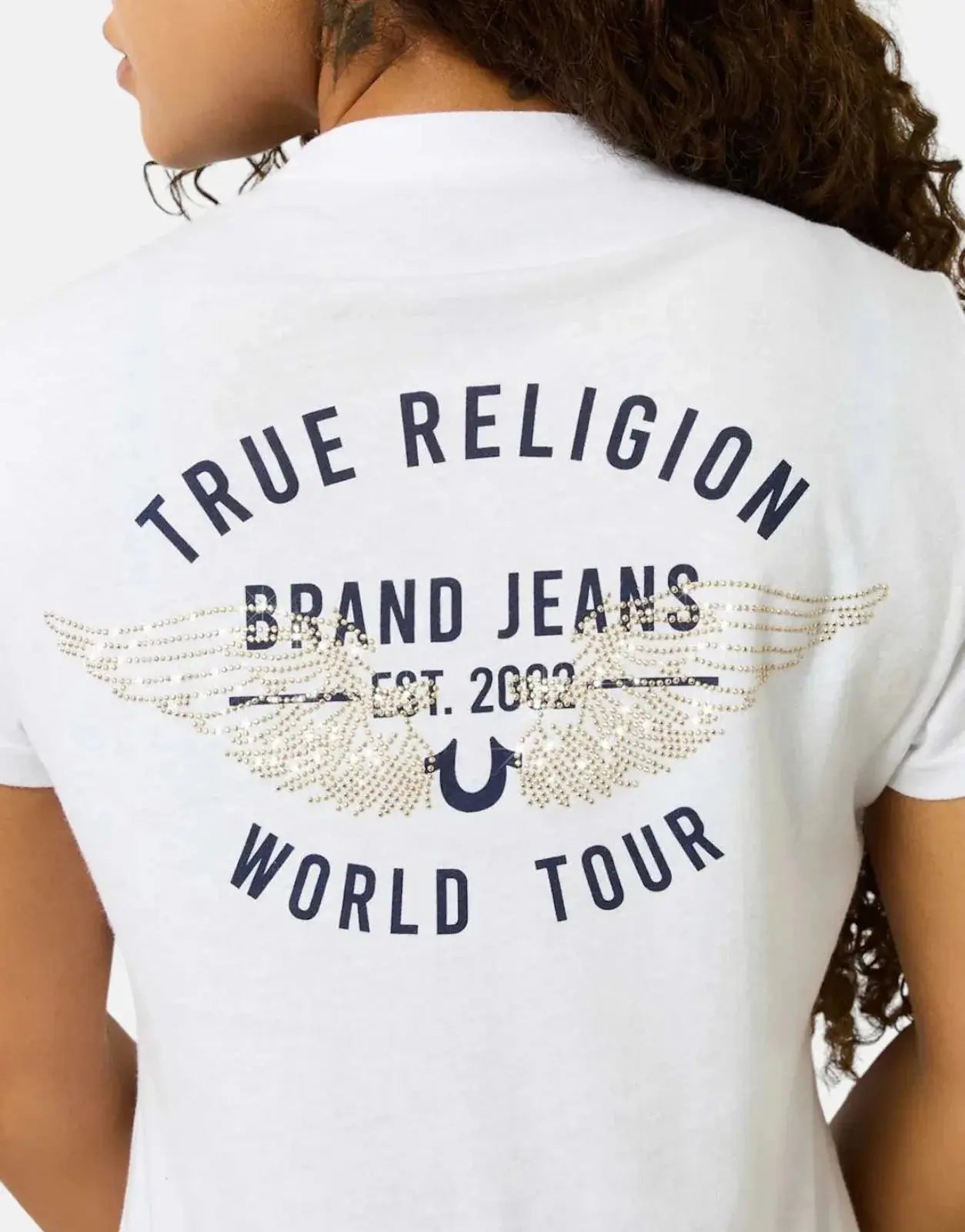 True Religion Retro Crystal Wing White T-Shirt