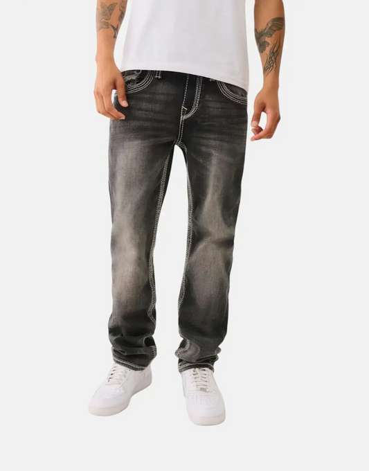 True Religion Ricky Big QT Flap Grey Wash Jeans