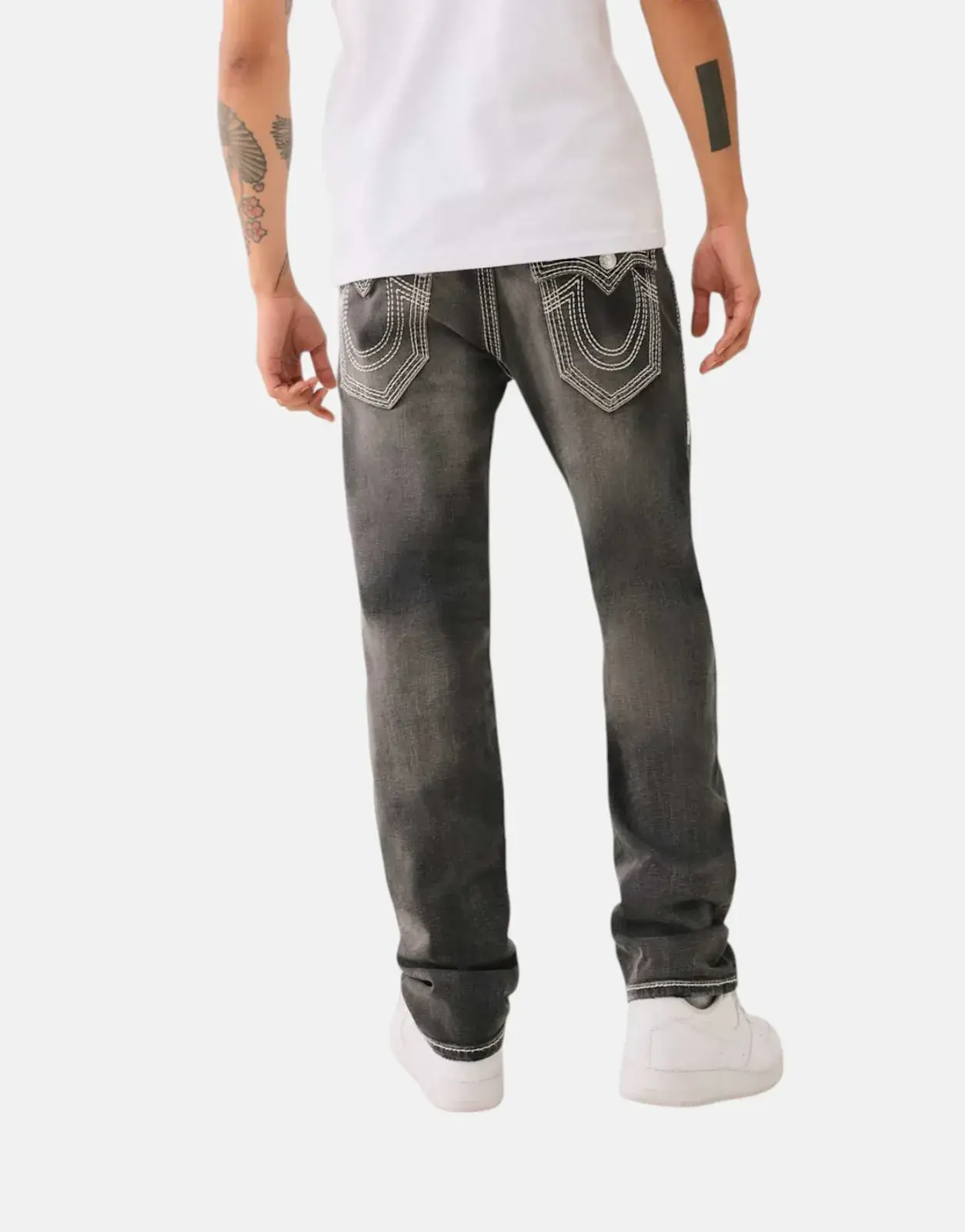 True Religion Ricky Big QT Flap Grey Wash Jeans