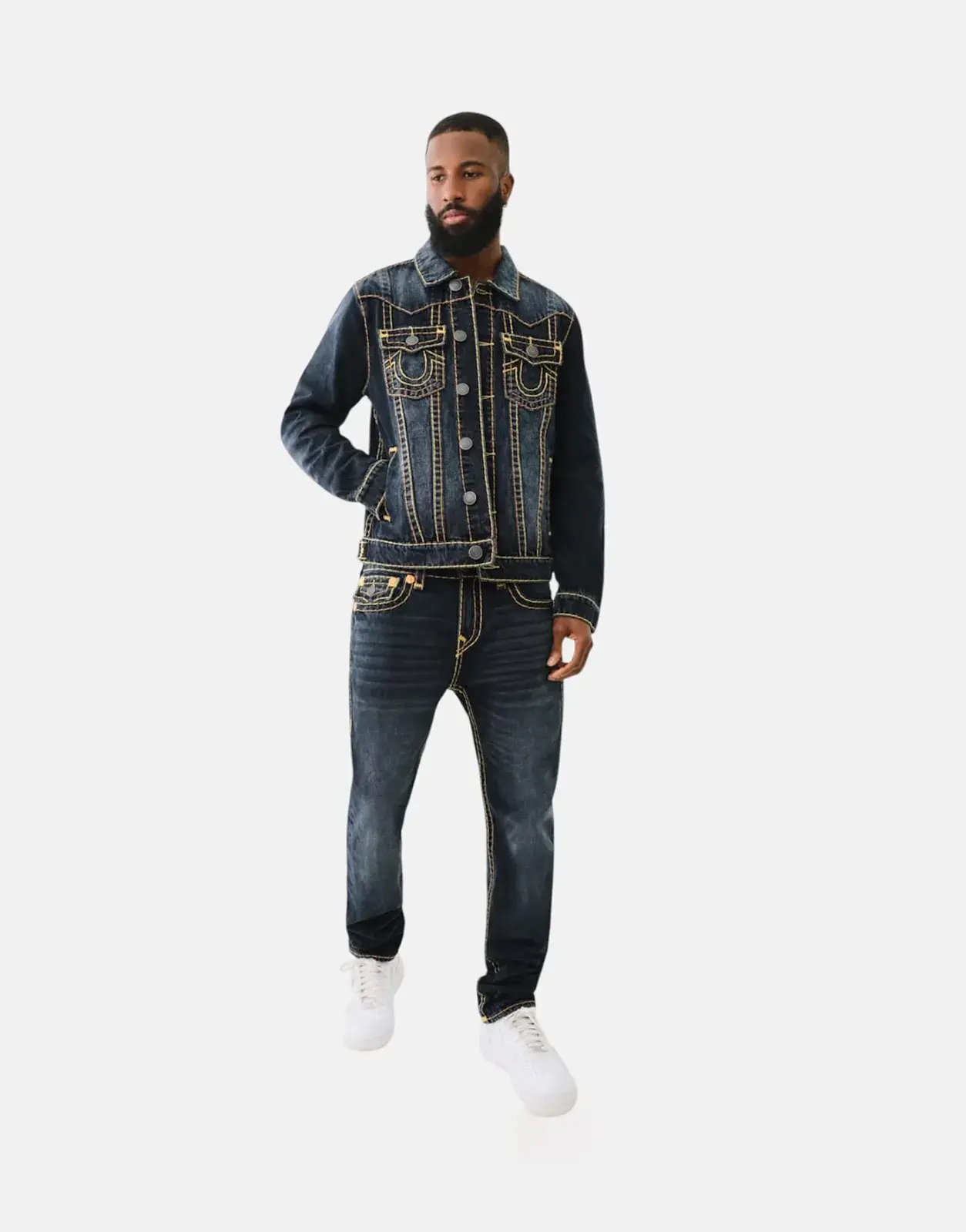 True Religion Rocco Super T Blue Black Wash Jeans