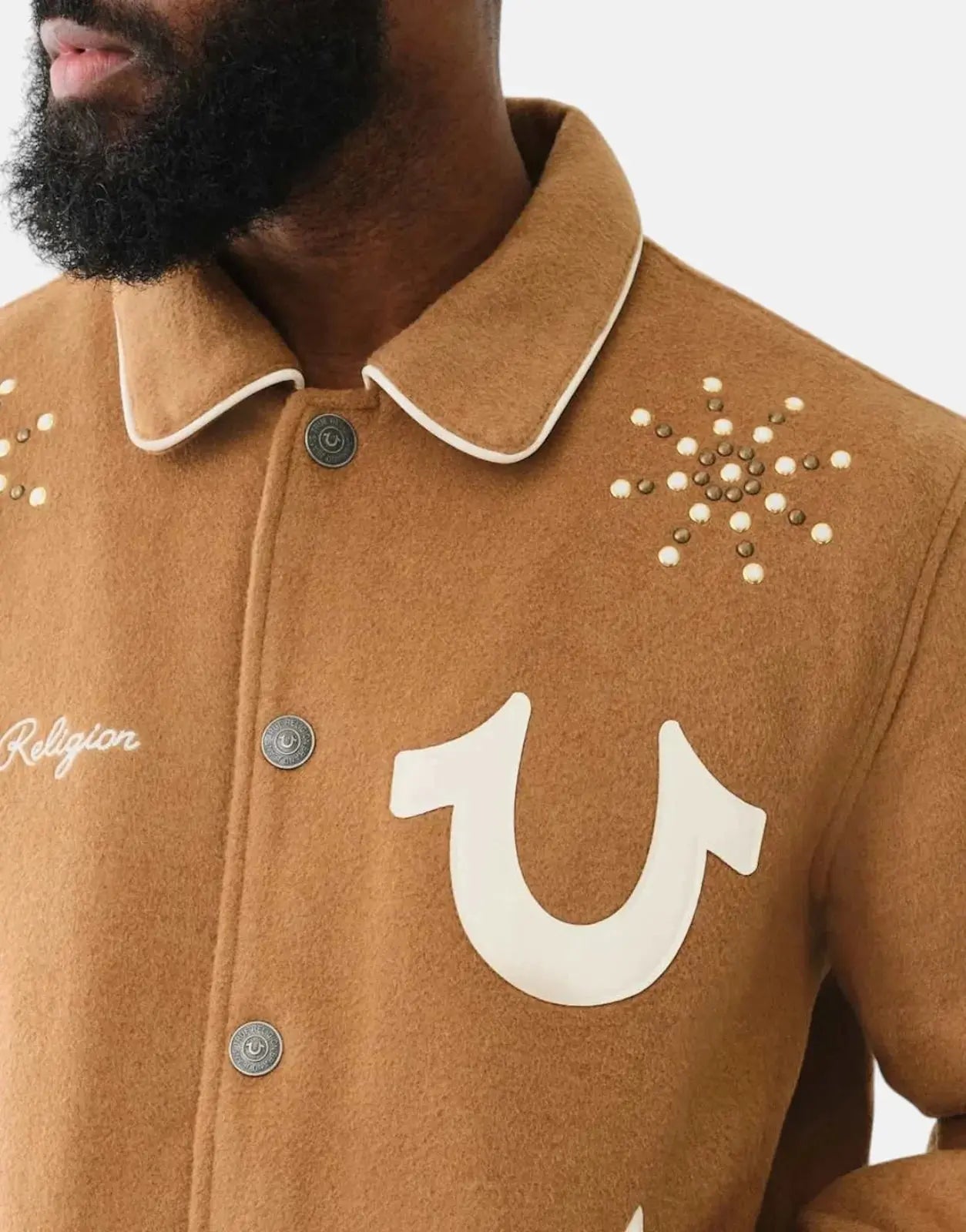 True Religion Varsity Wool  Brown Jacket