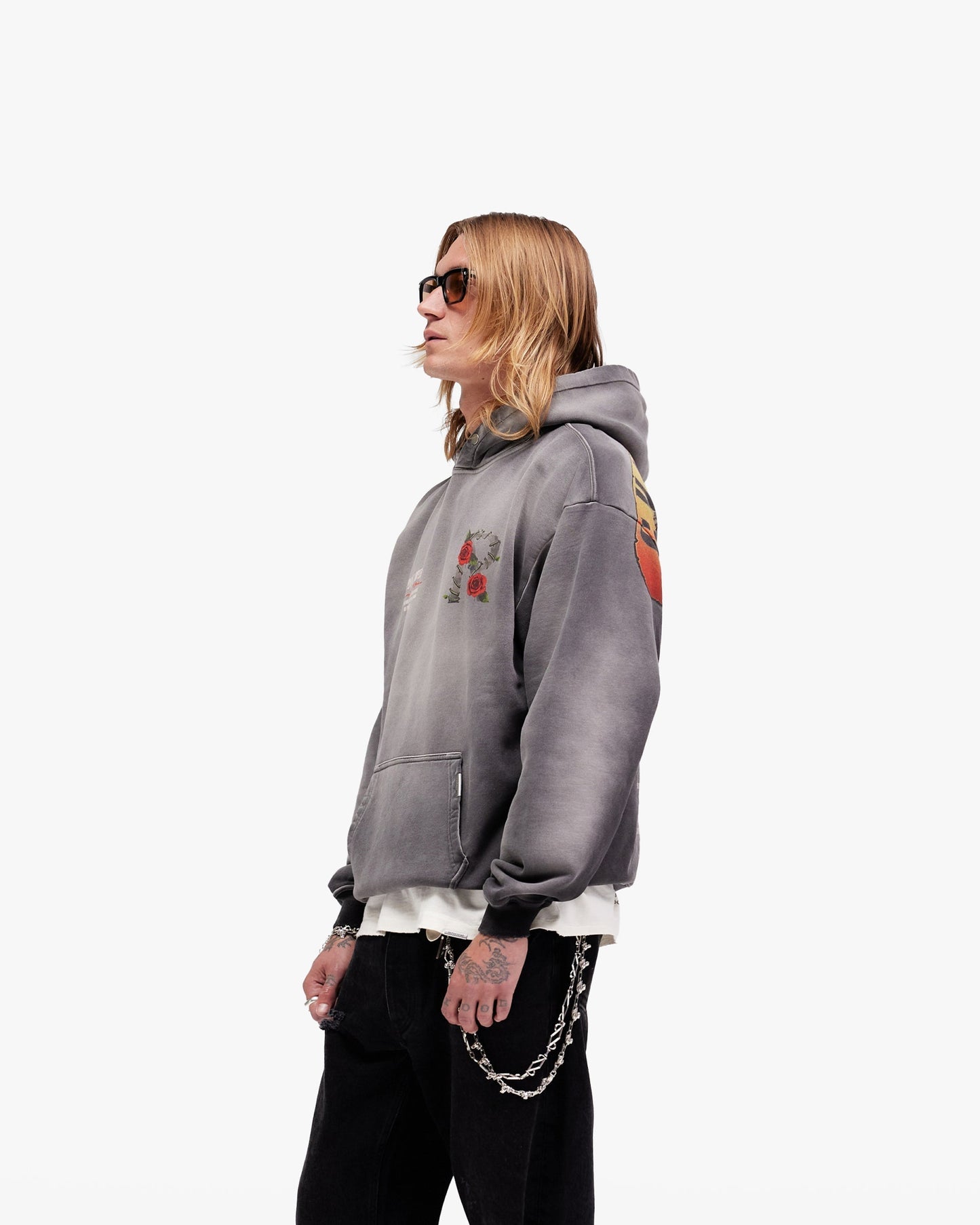 Represent X Guns N' Roses Tour Hoodie - Stained Black