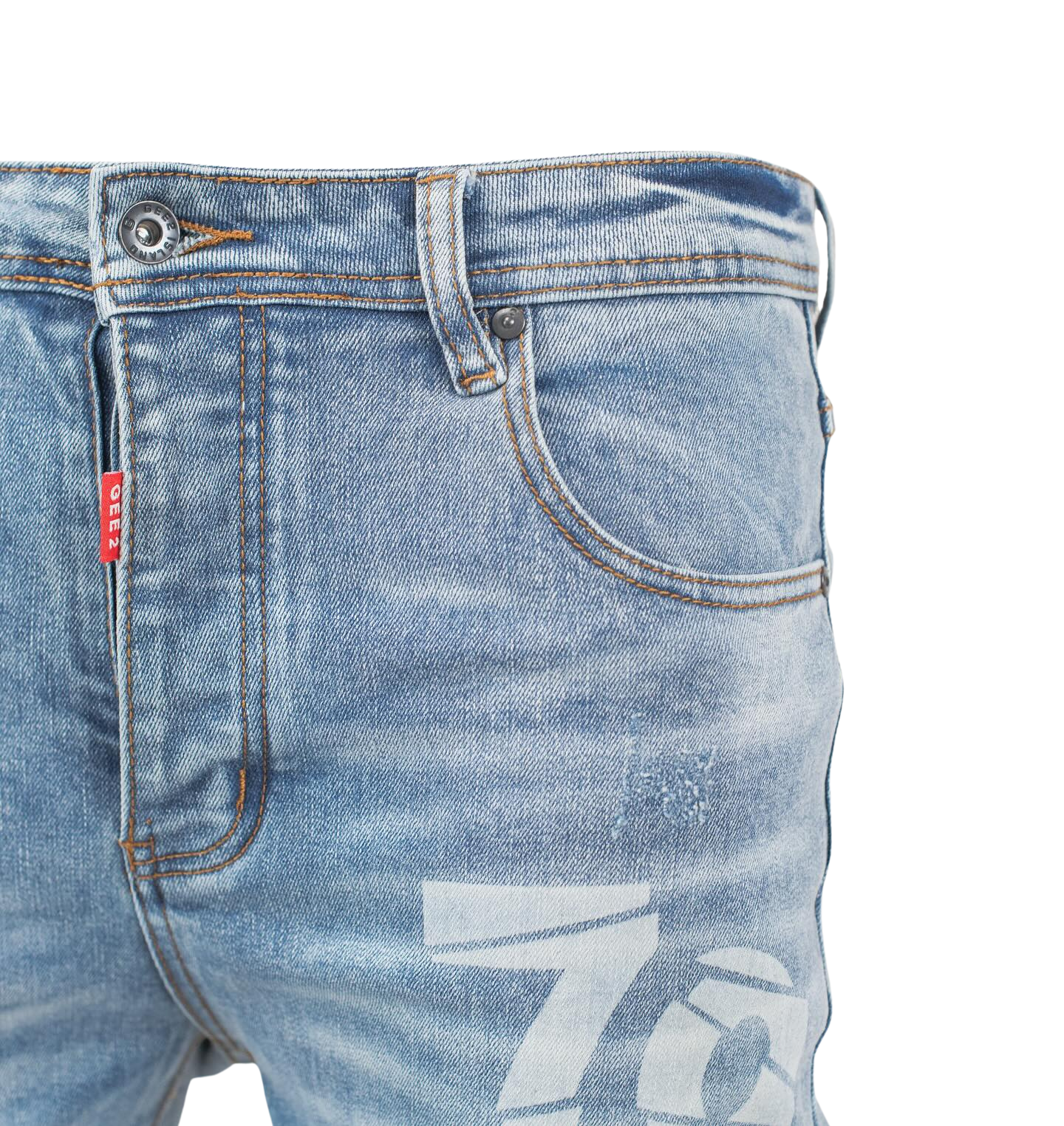 Distressed “79” Slim Fit Denim Jeans