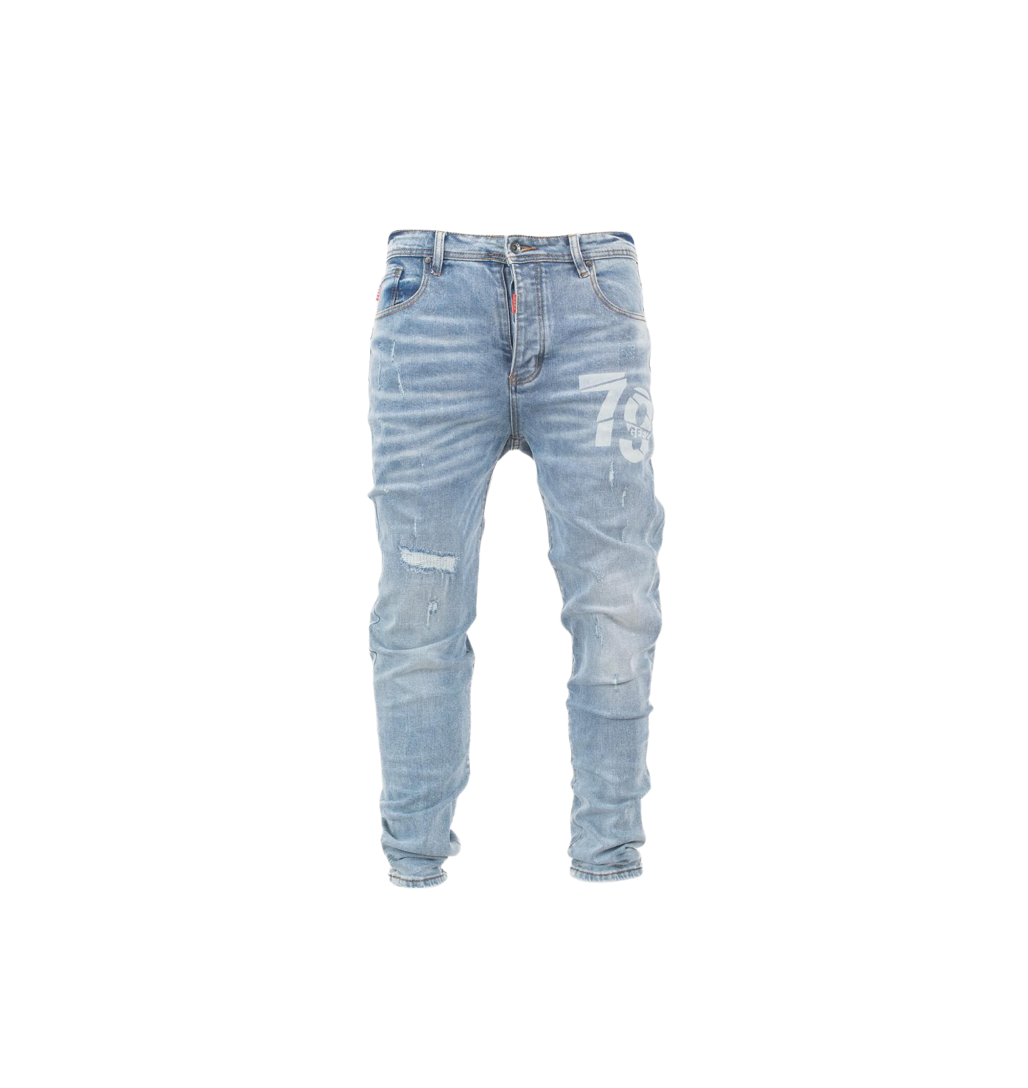 Distressed “79” Slim Fit Denim Jeans