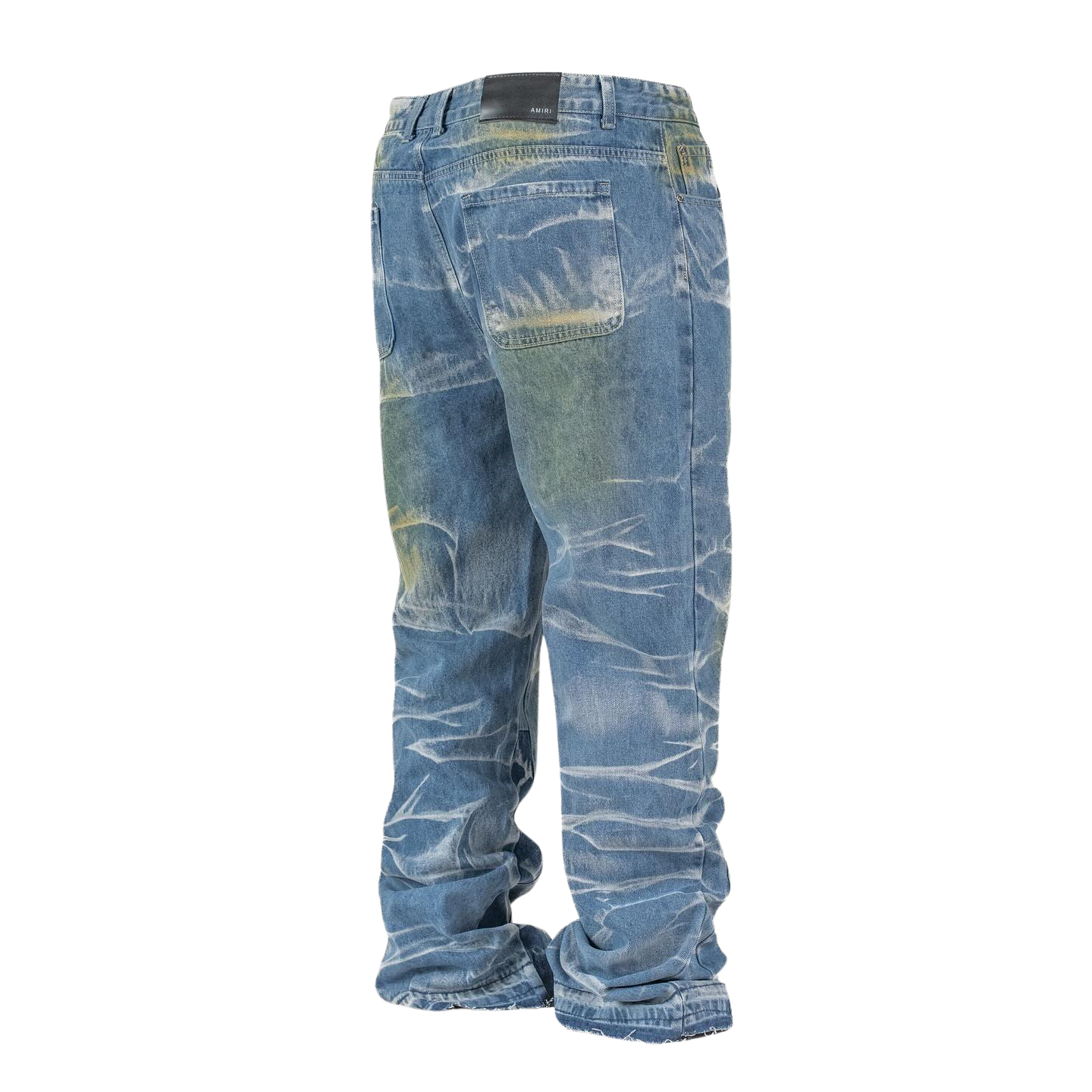 Men's Bagged Denim Acid Washed Jeans