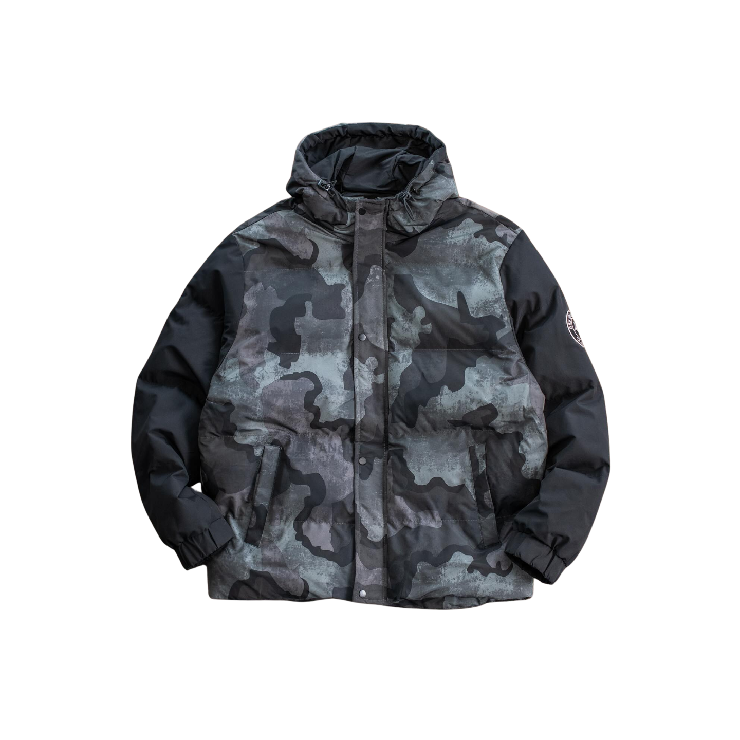 Men's Black Camo Puffer Jacket