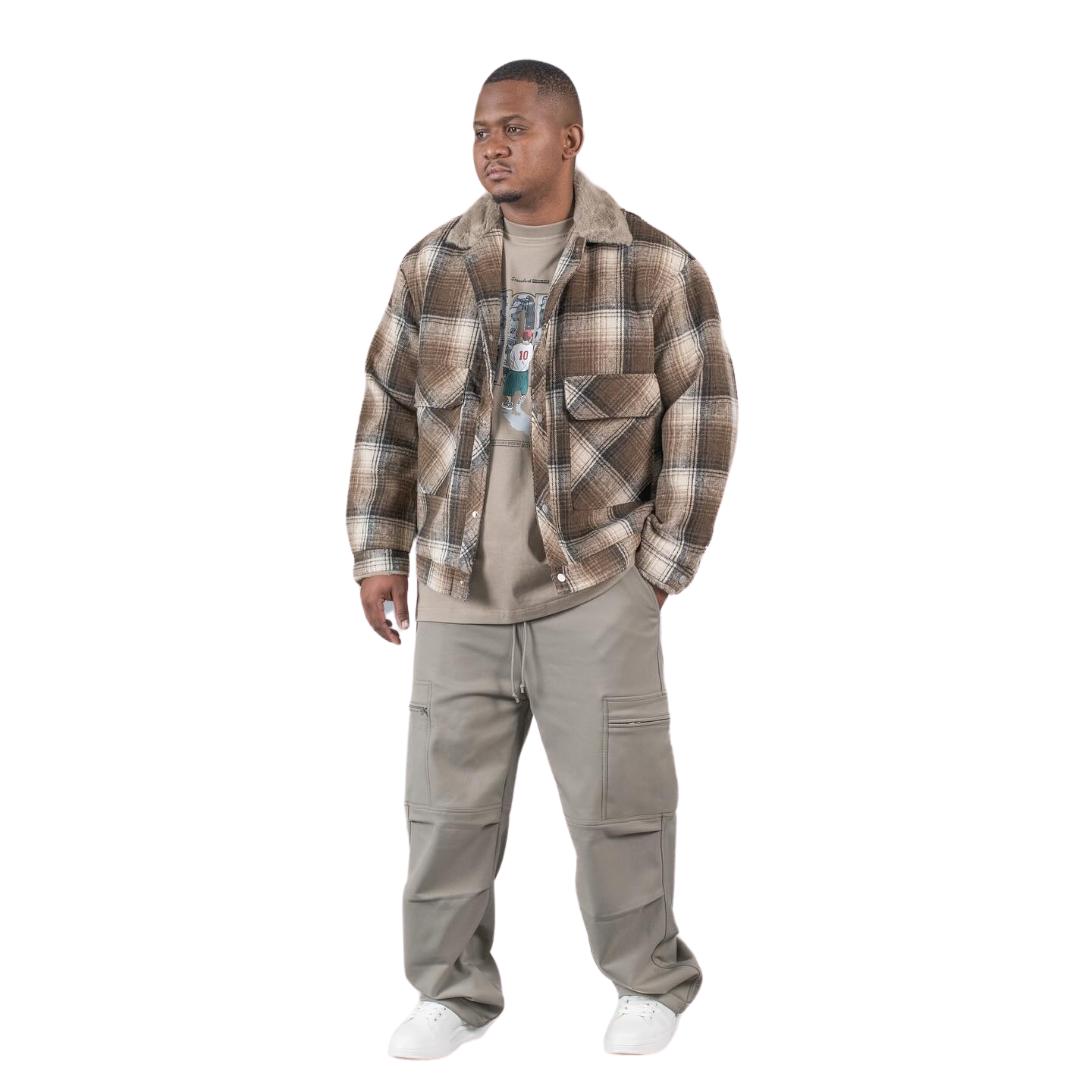 Men's Brown Loose Fit Cargo pants