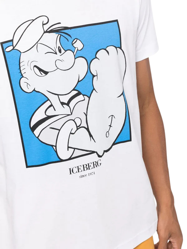 Iceberg X Popeye Men's T-shirt White Blue