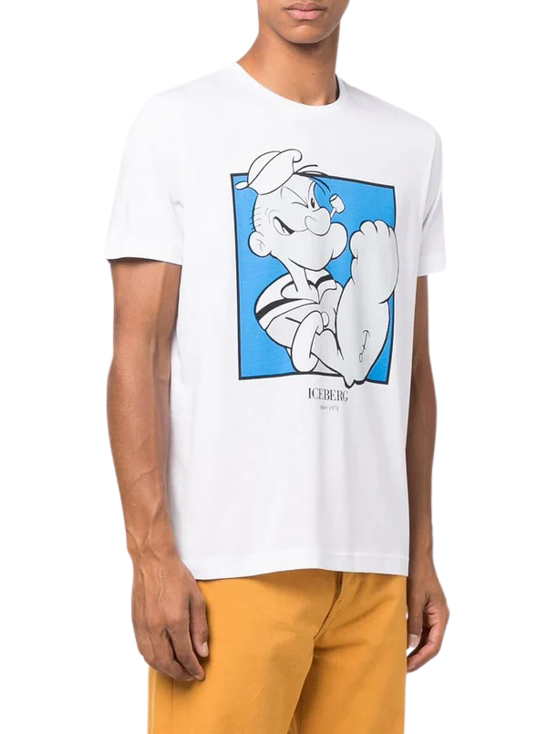 Iceberg X Popeye Men's T-shirt White Blue