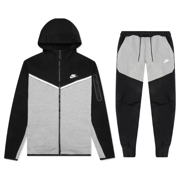 Nike Tech Fleece Hoodie & Joggers Set - Black / Dark Grey Heather