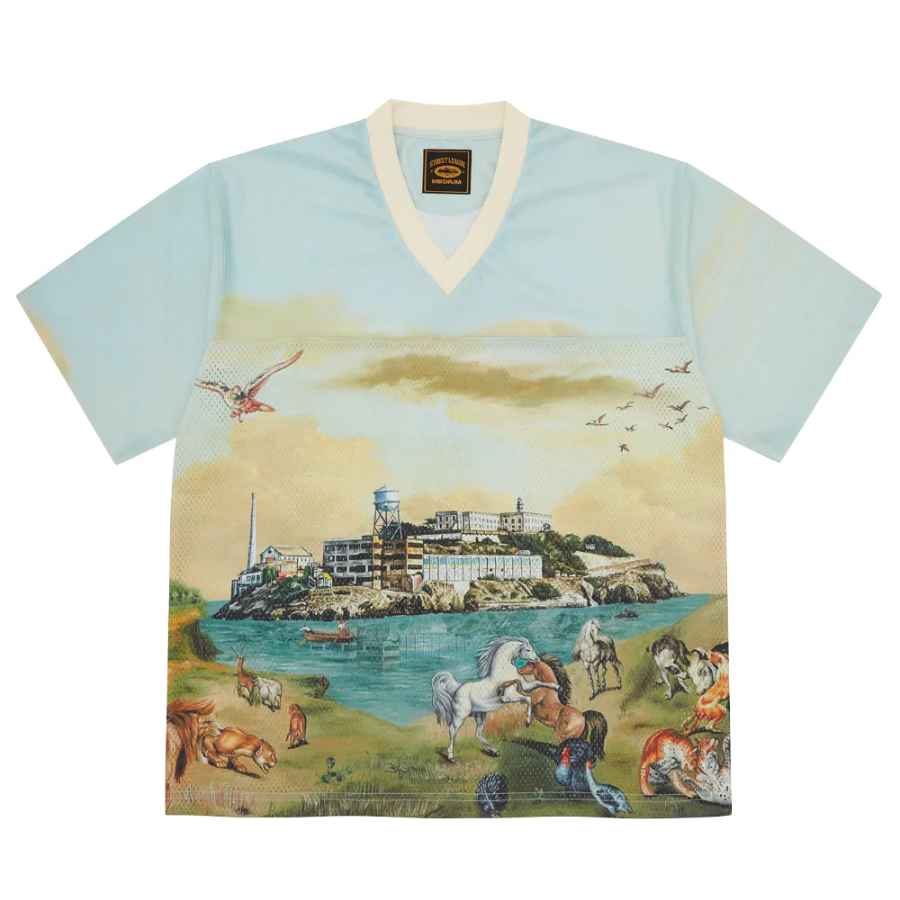 Corteiz Narnia Football Jersey - 'Blue/Cream'