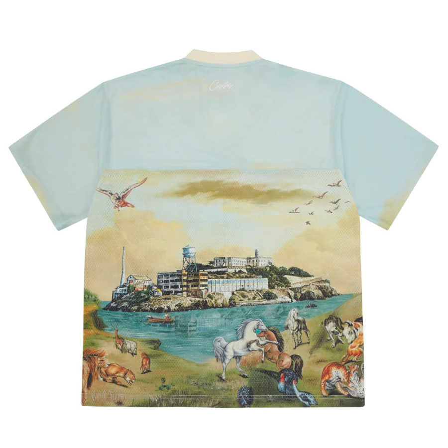 Corteiz Narnia Football Jersey - 'Blue/Cream'