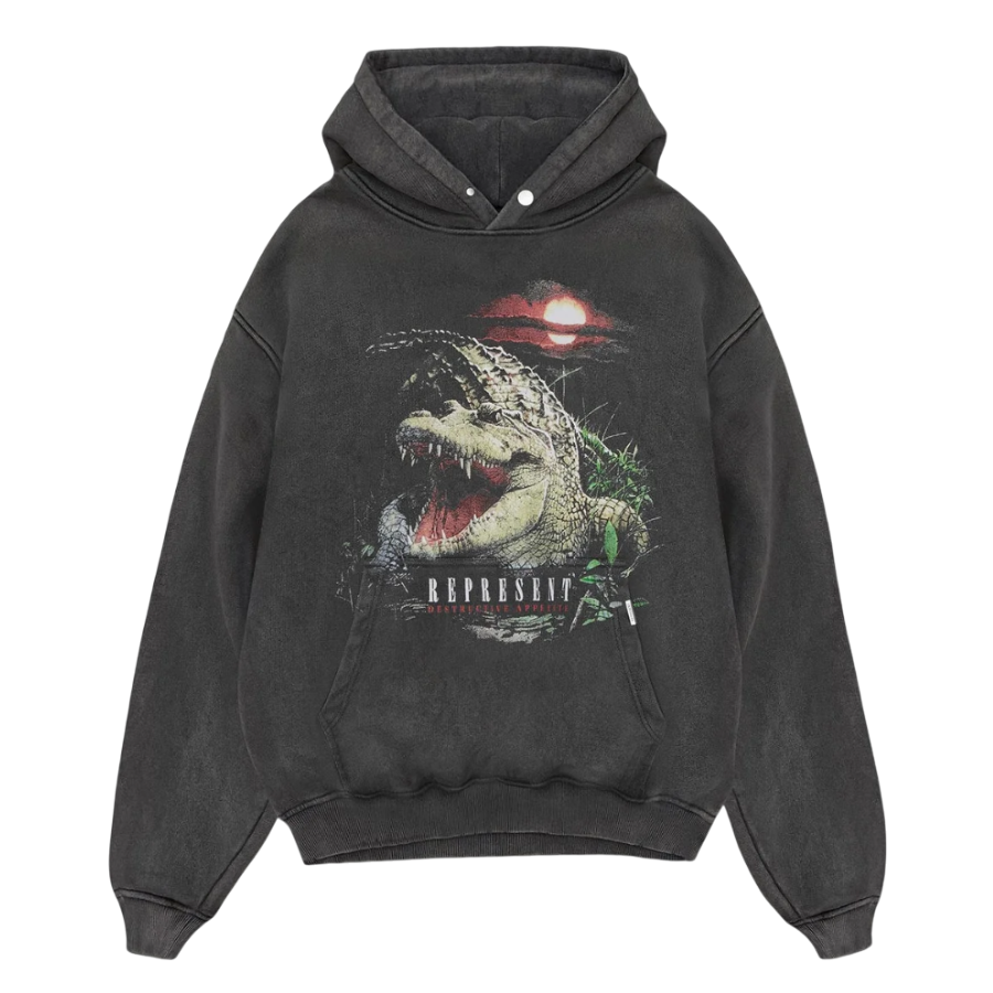 Represent Destructive Appetite Vintage Gray Hoodie