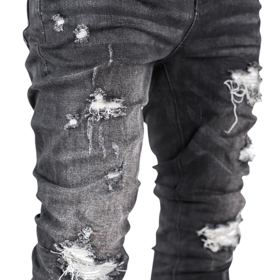 Black Men's Distressed Skinny Jeans