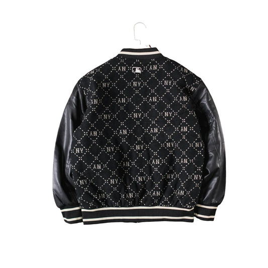 Black Men's New York Graphic Varsity Jacket