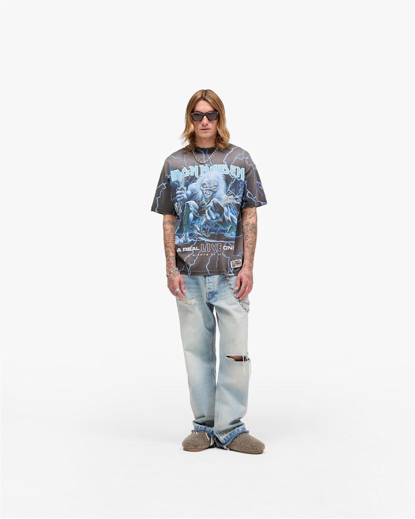 Represent X Iron Maiden A Real Live One T-Shirt - Stained Brown