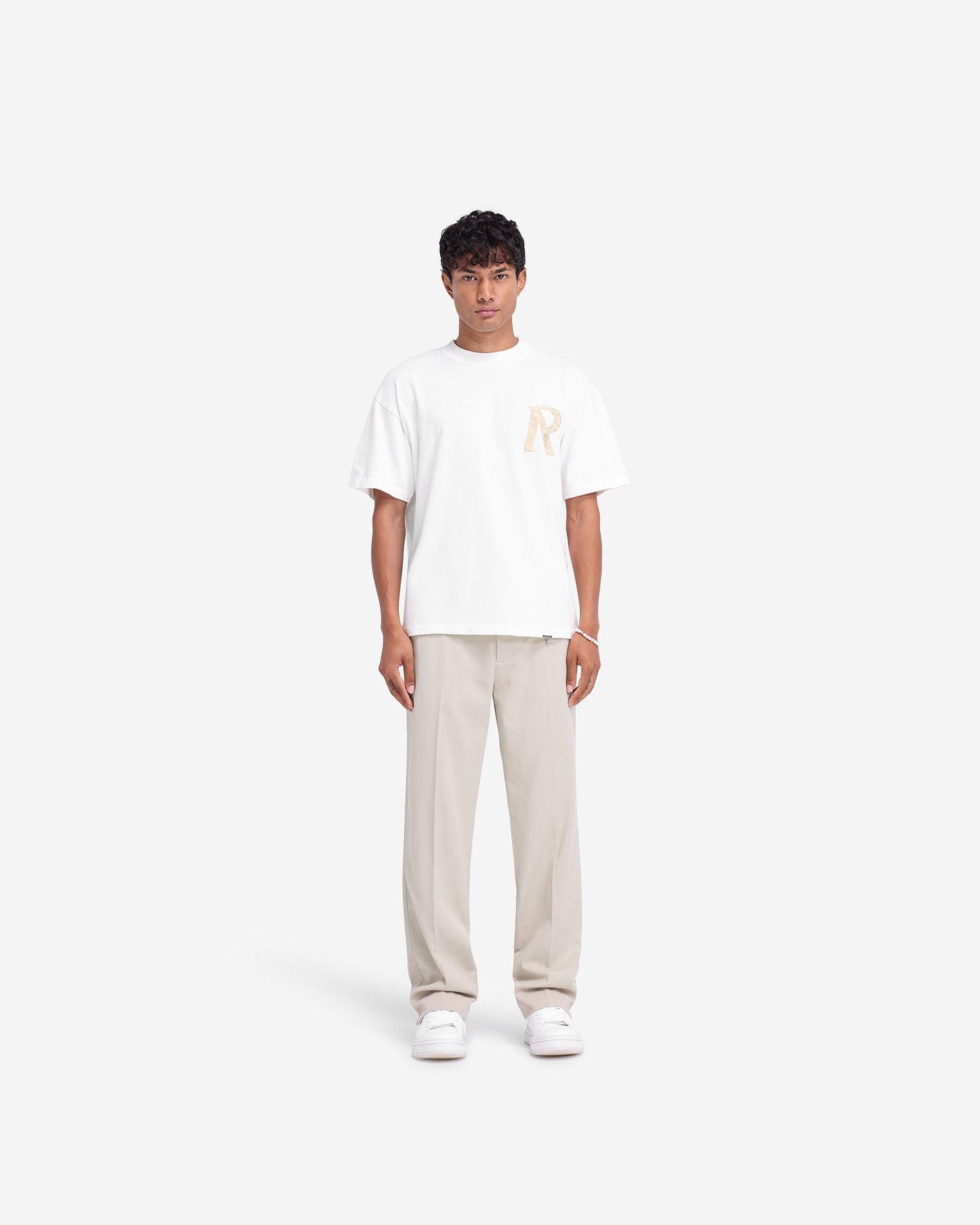 Masking Tape Initial T-Shirt - Flat White