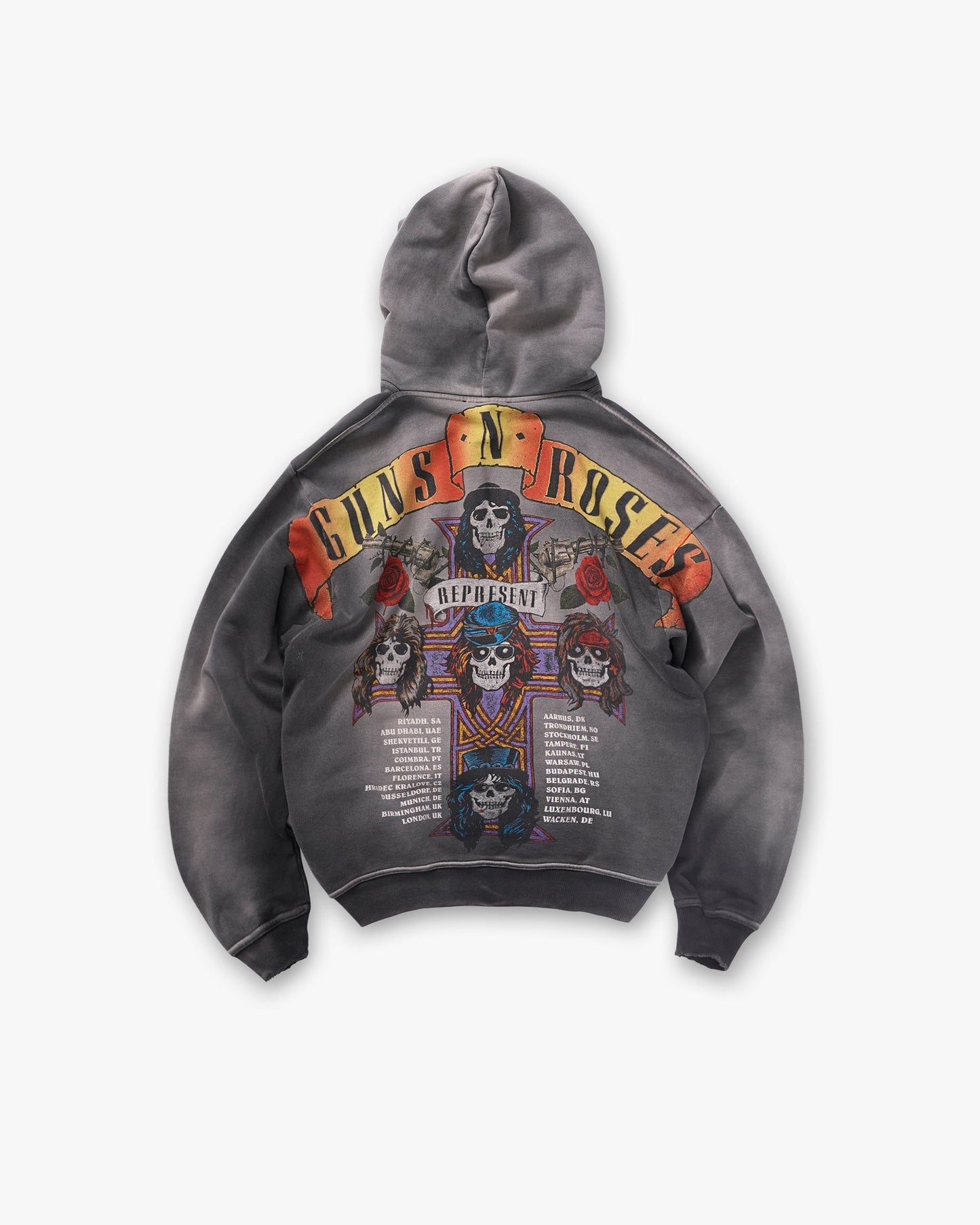 Represent X Guns N' Roses Tour Hoodie - Stained Black