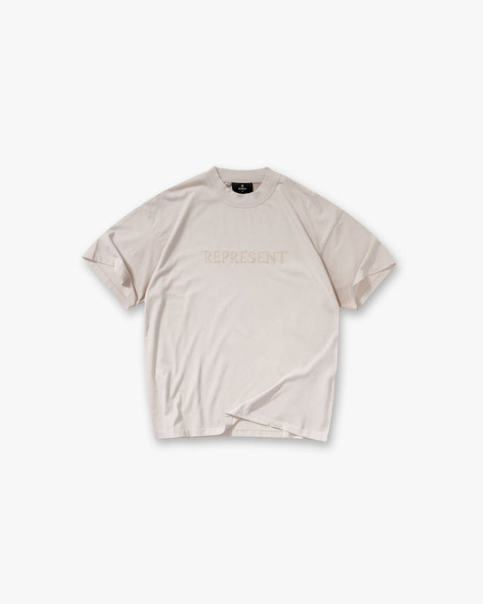 Embroidered Serif Logo T-Shirt - Concrete