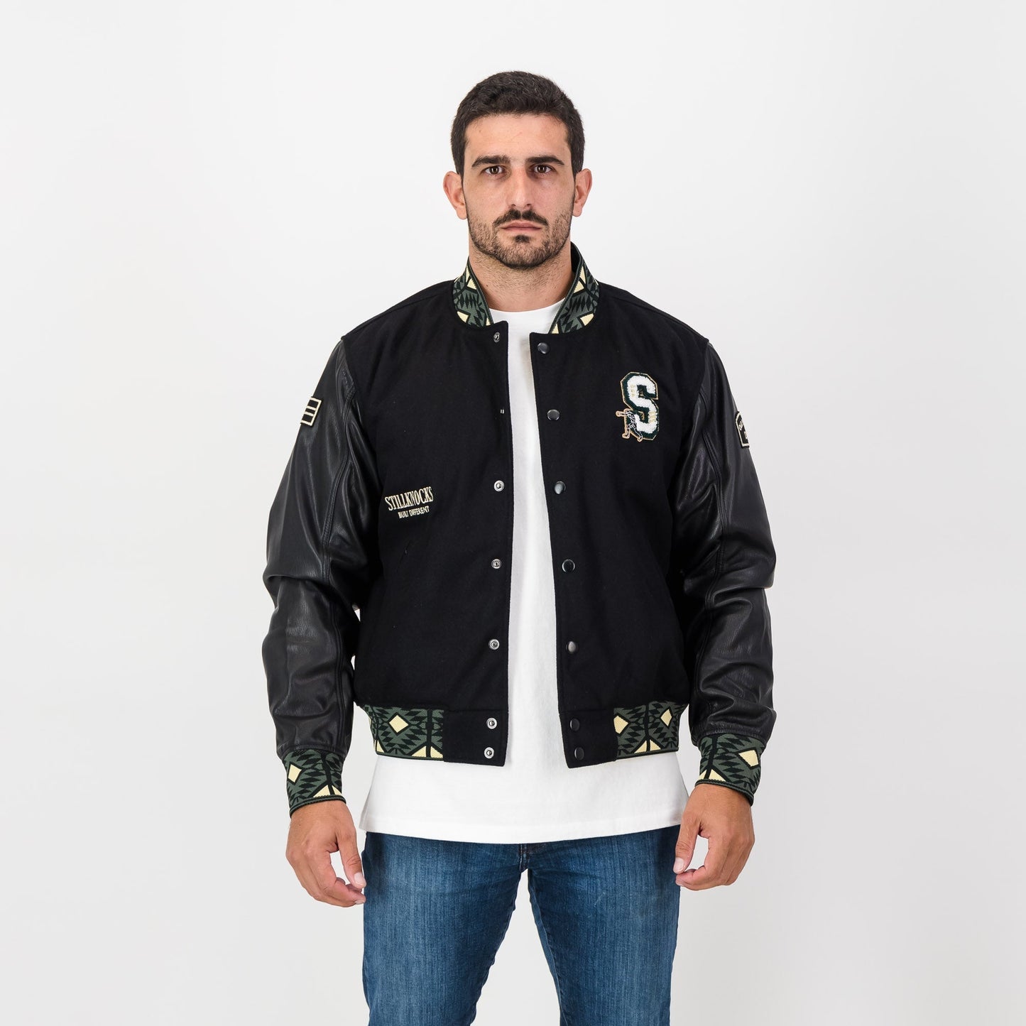 Stillknocks And Still Legends Bomber Jacket-Black