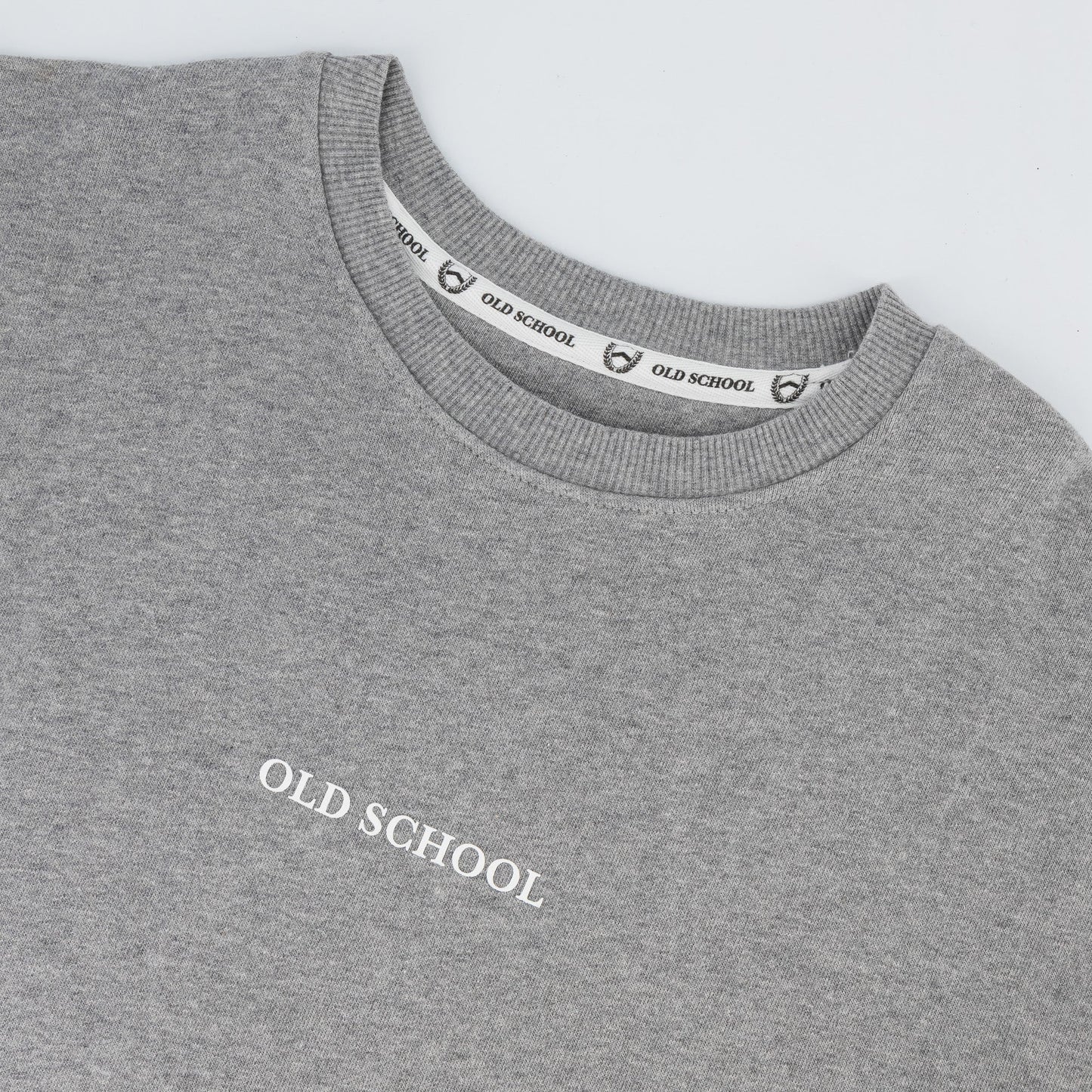 Old School Crew Neck Sweat-LT Grey Melange