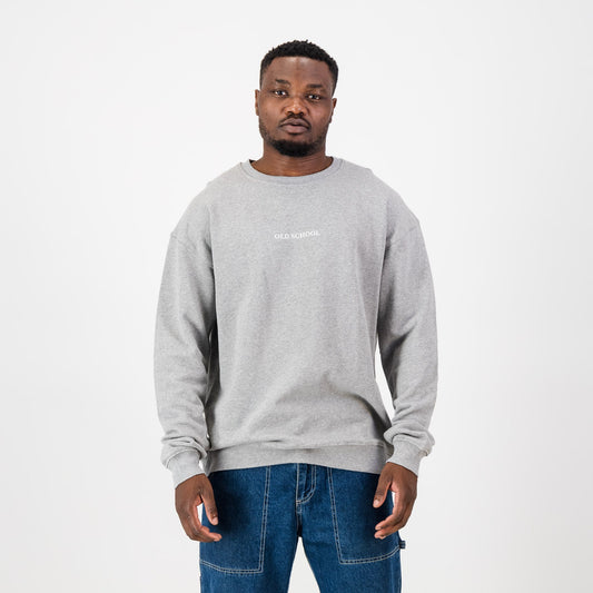 Old School Crew Neck Sweat-LT Grey Melange