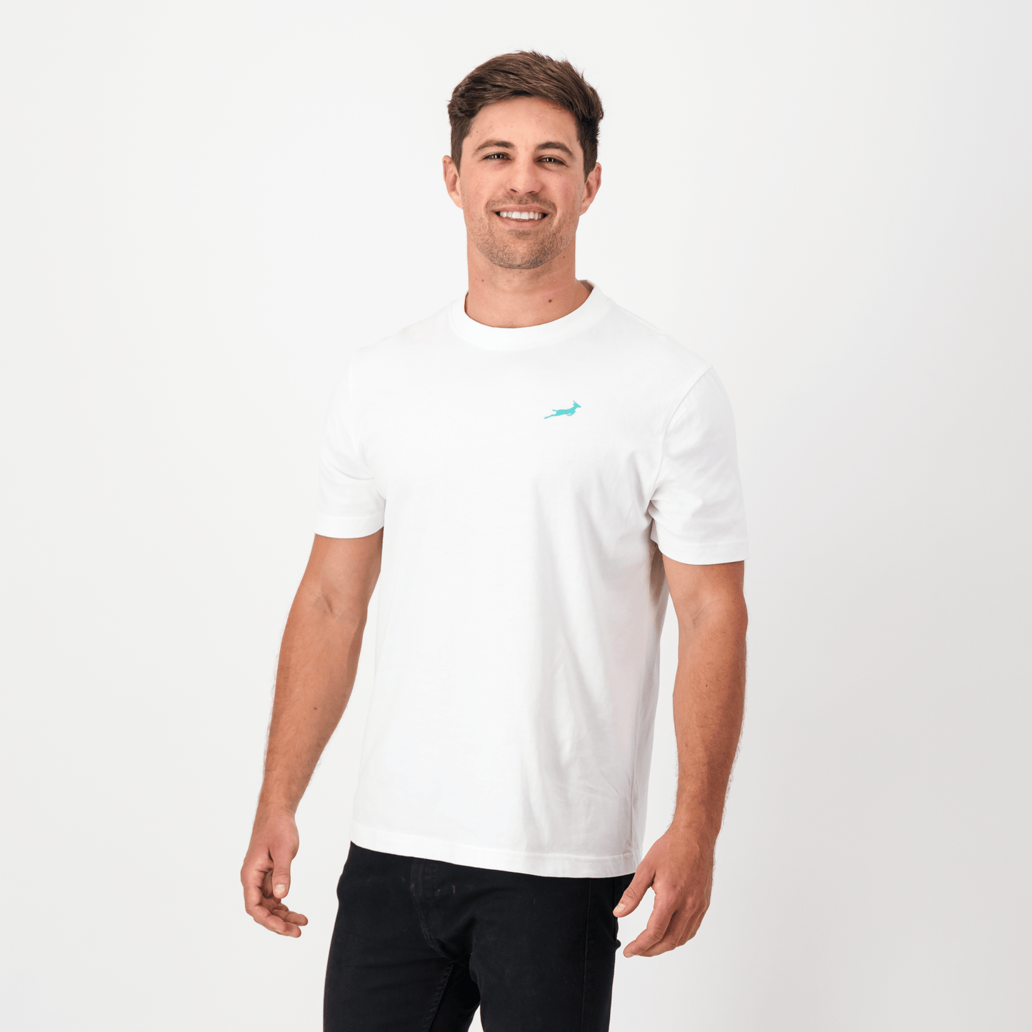 Springboks Sml Bok HS Regular Crew Tee-White