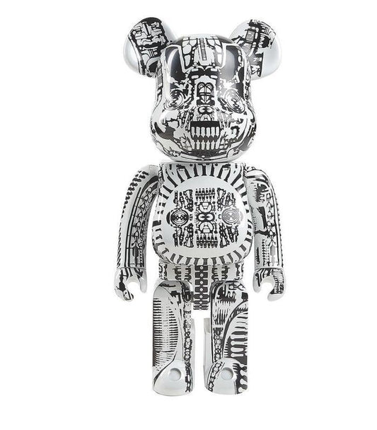 BEARBRICK HR GIGER WHITE CHROME 1000%