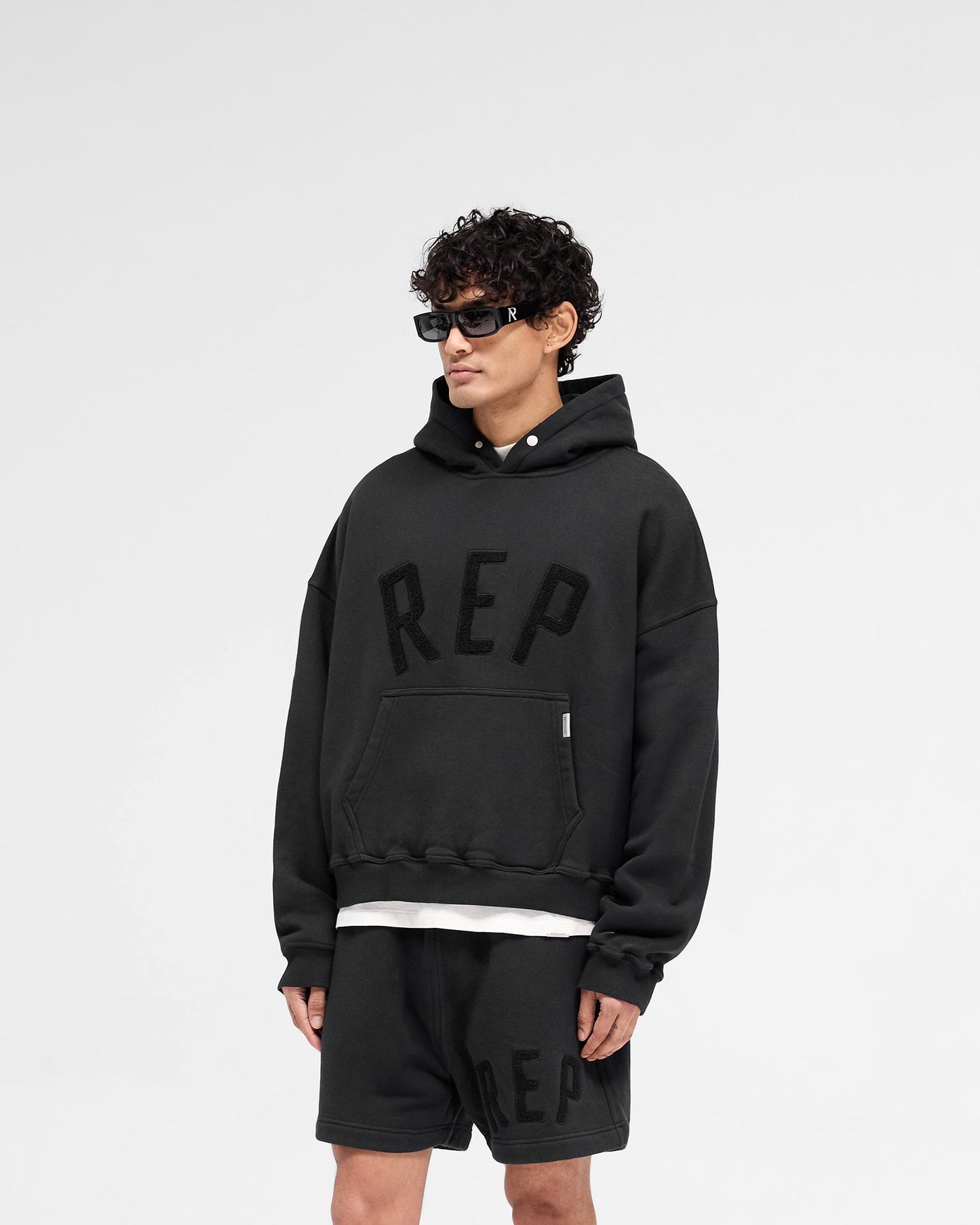 Rep Applique Hoodie - Off Black